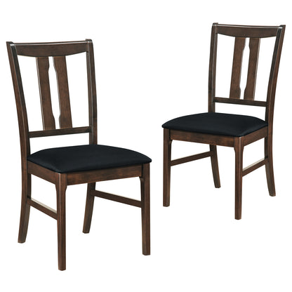 Set Of 2 Wooden Upholstered Dining Chairs, High Curved Back, Walnut Dining Chairs at Gallery Canada
