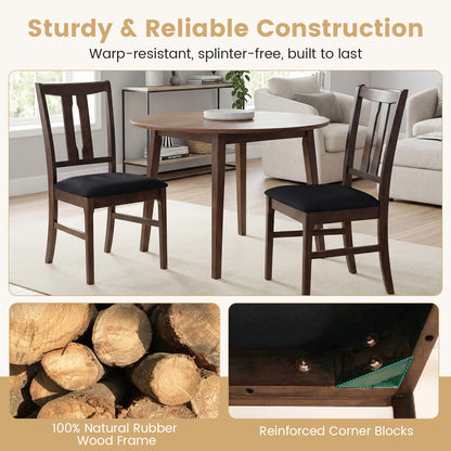 Set Of 2 Wooden Upholstered Dining Chairs, High Curved Back, Walnut Dining Chairs at Gallery Canada