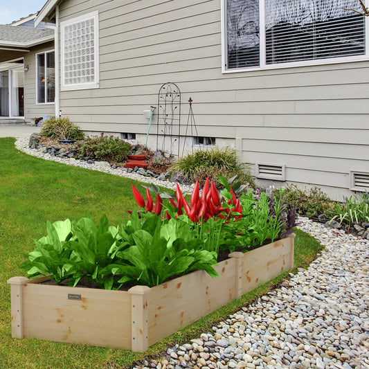 Set of 2 Wooden Raised Garden Beds, Natural Raised Garden Beds at Gallery Canada