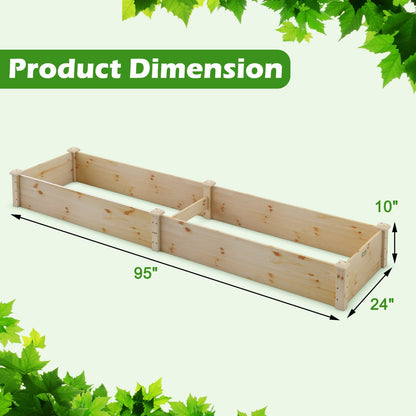 Set of 2 Wooden Raised Garden Beds, Natural