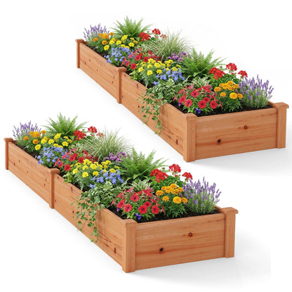 Wooden Vegetable Raised Garden Bed, 2-Pack, Orange
