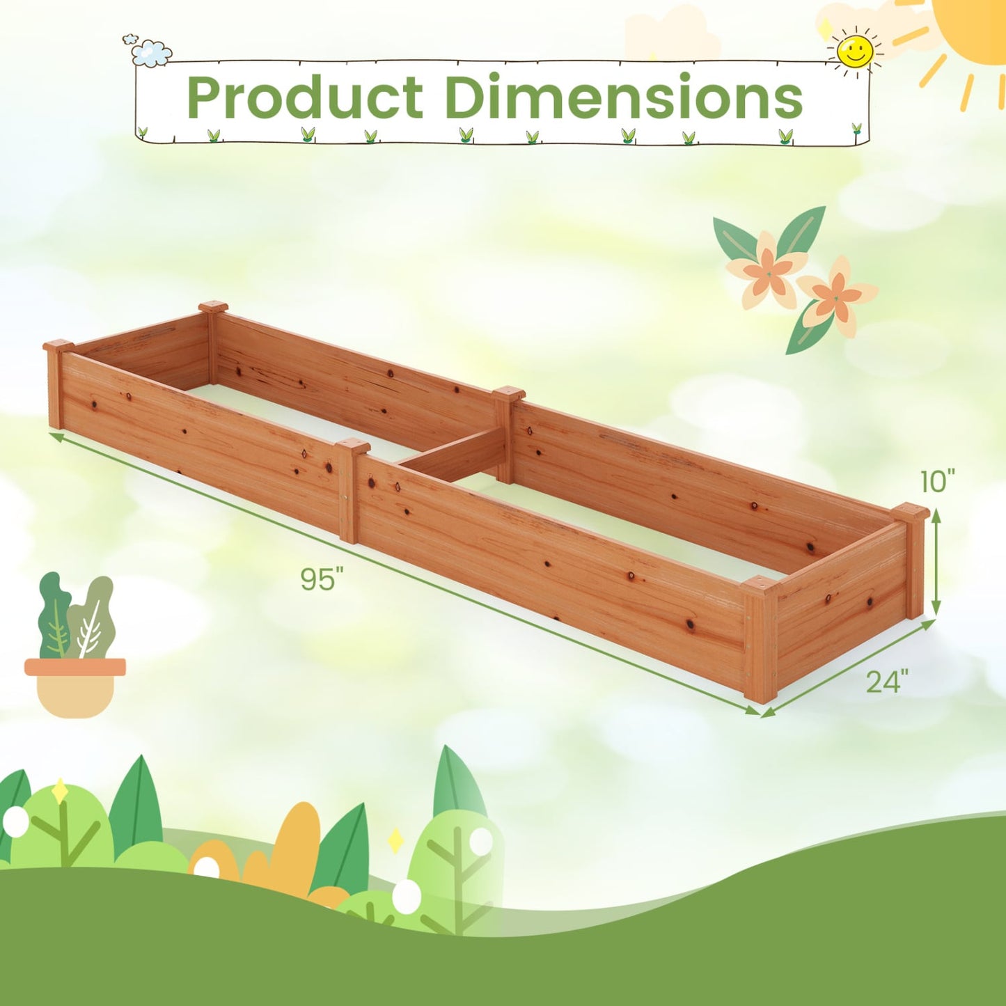 Wooden Vegetable Raised Garden Bed, 2-Pack, Orange