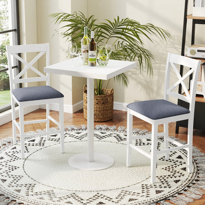 Set Of 2 X-Back Bar Stools, Upholstered Cushioned Seats, White Bar Stools at Gallery Canada