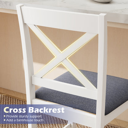 Set Of 2 X-Back Bar Stools, Upholstered Cushioned Seats, White Bar Stools at Gallery Canada