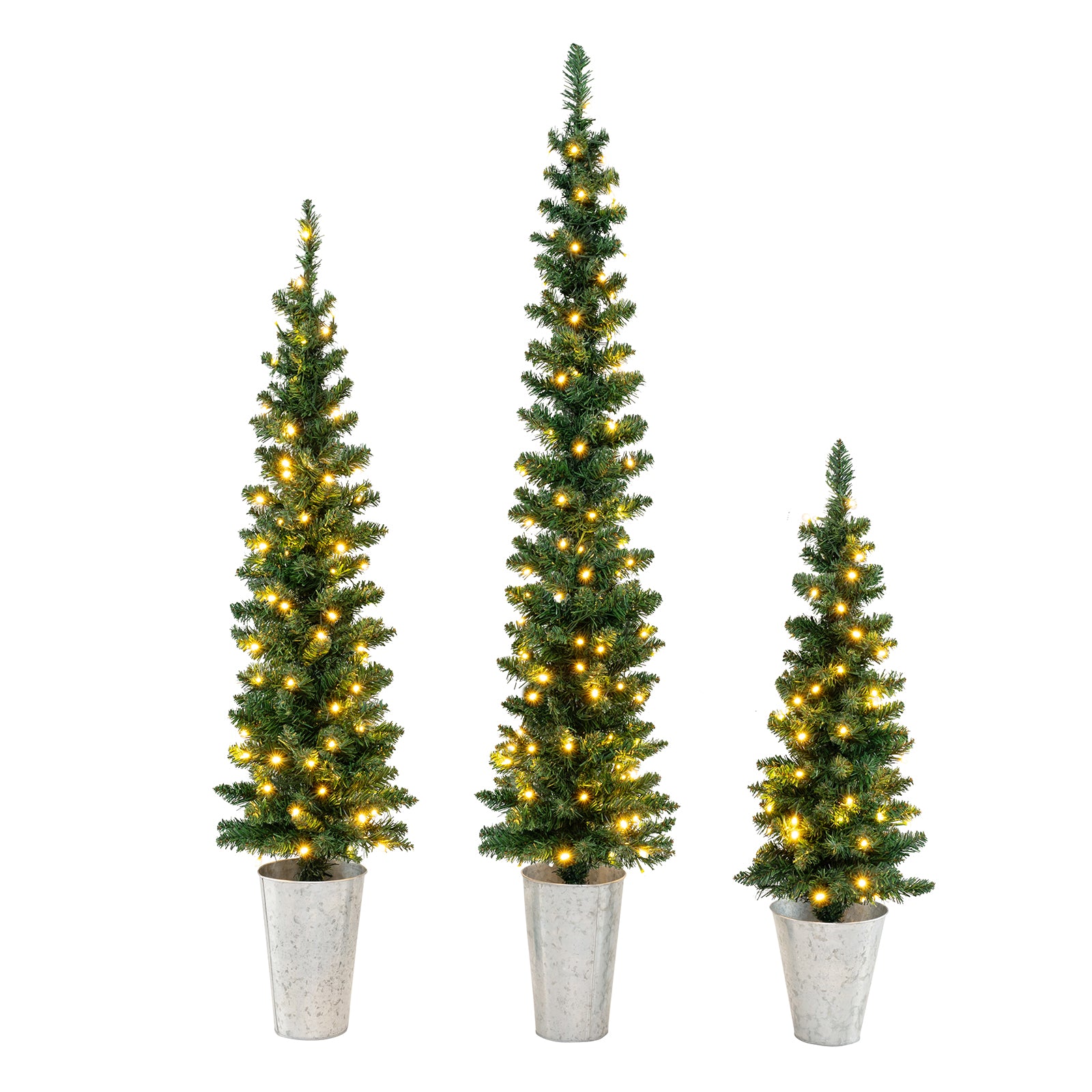 Pre-Lit Artificial Christmas Tree, 3 Set, 230 Warm White LED Lights, Green Christmas Tree at Gallery Canada