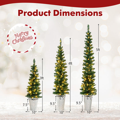 Pre-Lit Artificial Christmas Tree, 3 Set, 230 Warm White LED Lights, Green Christmas Tree at Gallery Canada