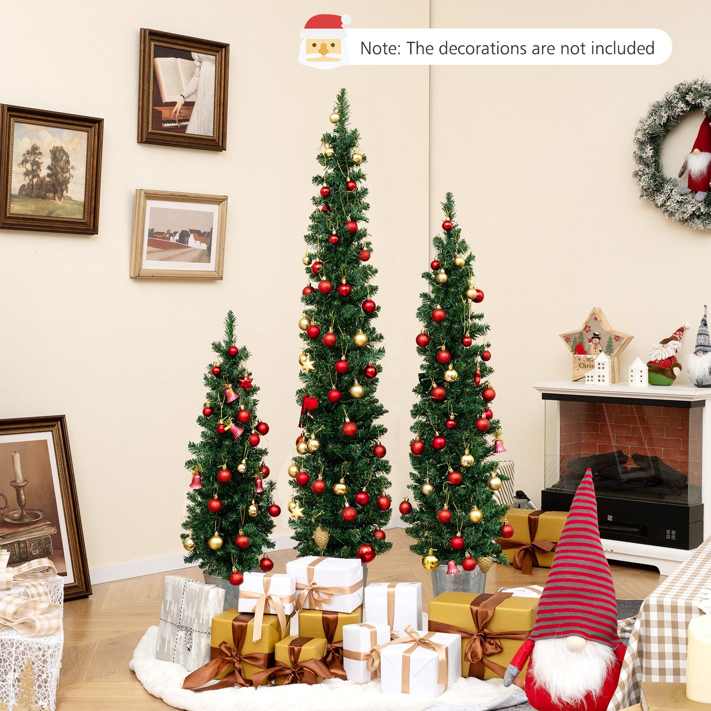 Pre-Lit Artificial Christmas Tree, 3 Set, 230 Warm White LED Lights, Green Christmas Tree at Gallery Canada