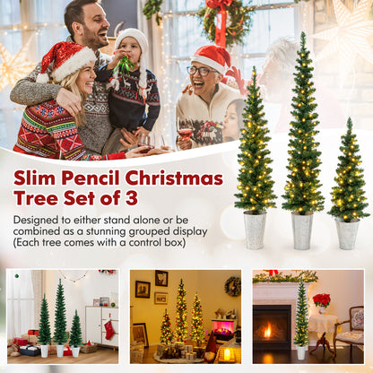 Pre-Lit Artificial Christmas Tree, 3 Set, 230 Warm White LED Lights, Green Christmas Tree at Gallery Canada