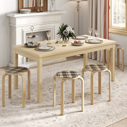 Set of 4 18 Inch Stackable Bentwood Dining Chairs with Round Top, Yellow Kitchen & Dining at Gallery Canada