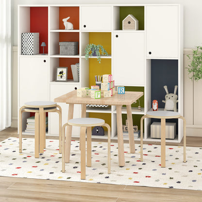 Set Of 4 18 Inch Stackable Bentwood Dining Chairs, White Kitchen & Dining at Gallery Canada