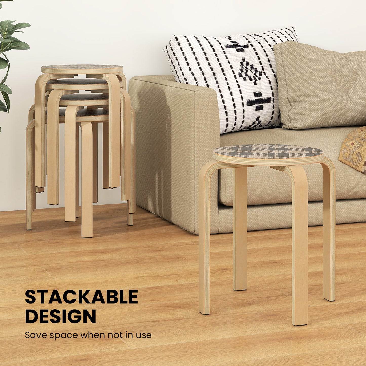 Set Of 4 18 Inch Stackable Bentwood Dining Chairs, Yellow Kitchen & Dining at Gallery Canada