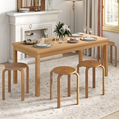 Set of 4 18 Inch Stackable Bentwood Dining Chairs, Round Top, Walnut