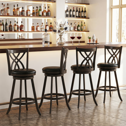 Set Of 4 29" Counter Height Bar Stools, Gray