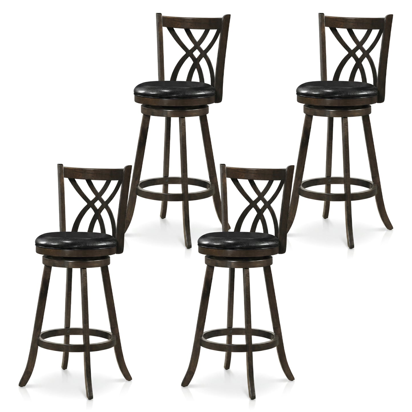 Set Of 4 29" Counter Height Bar Stools, Gray