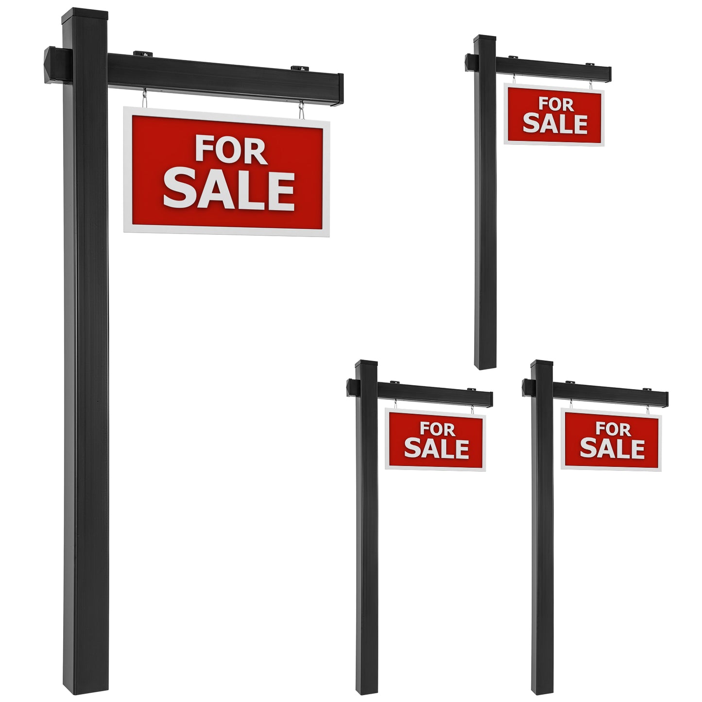 Set Of 4 6 Feet Vinyl UPVC Real Estate Yard Sign Post, Black Outdoor Decor at Gallery Canada