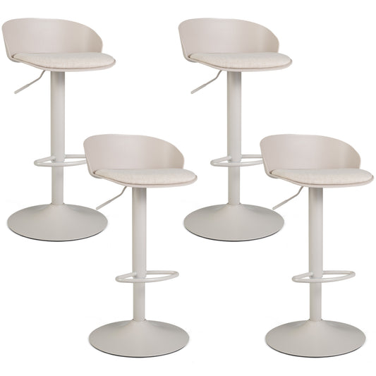 Set of 4 Adjustable Swivel Bar Stools, Cream Bar Stools Cream White at Gallery Canada