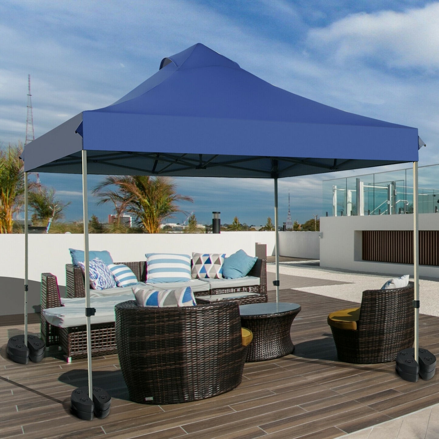 Set Of 4 Canopy Weights 20Lbs Weight Plate Kit, Black Outdoor Umbrella Bases at Gallery Canada