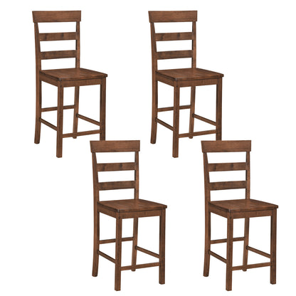 Ensemble de 4 tabourets de bar, pour salle à manger, cadre en bois d'hévéa