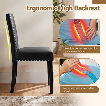 Set of 4 Dining Chairs with Solid Rubber and Wood Legs Dining Chairs at Gallery Canada