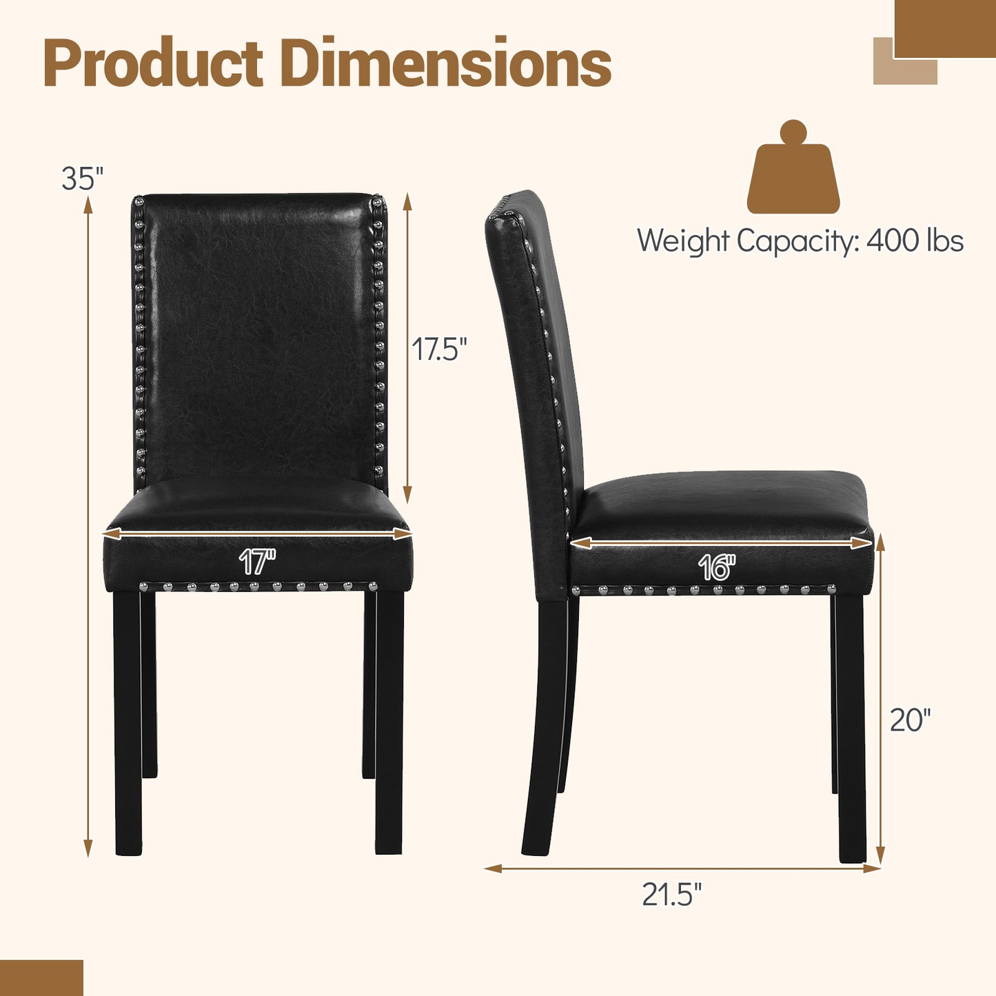 Set of 4 Dining Chairs with Solid Rubber and Wood Legs Dining Chairs at Gallery Canada