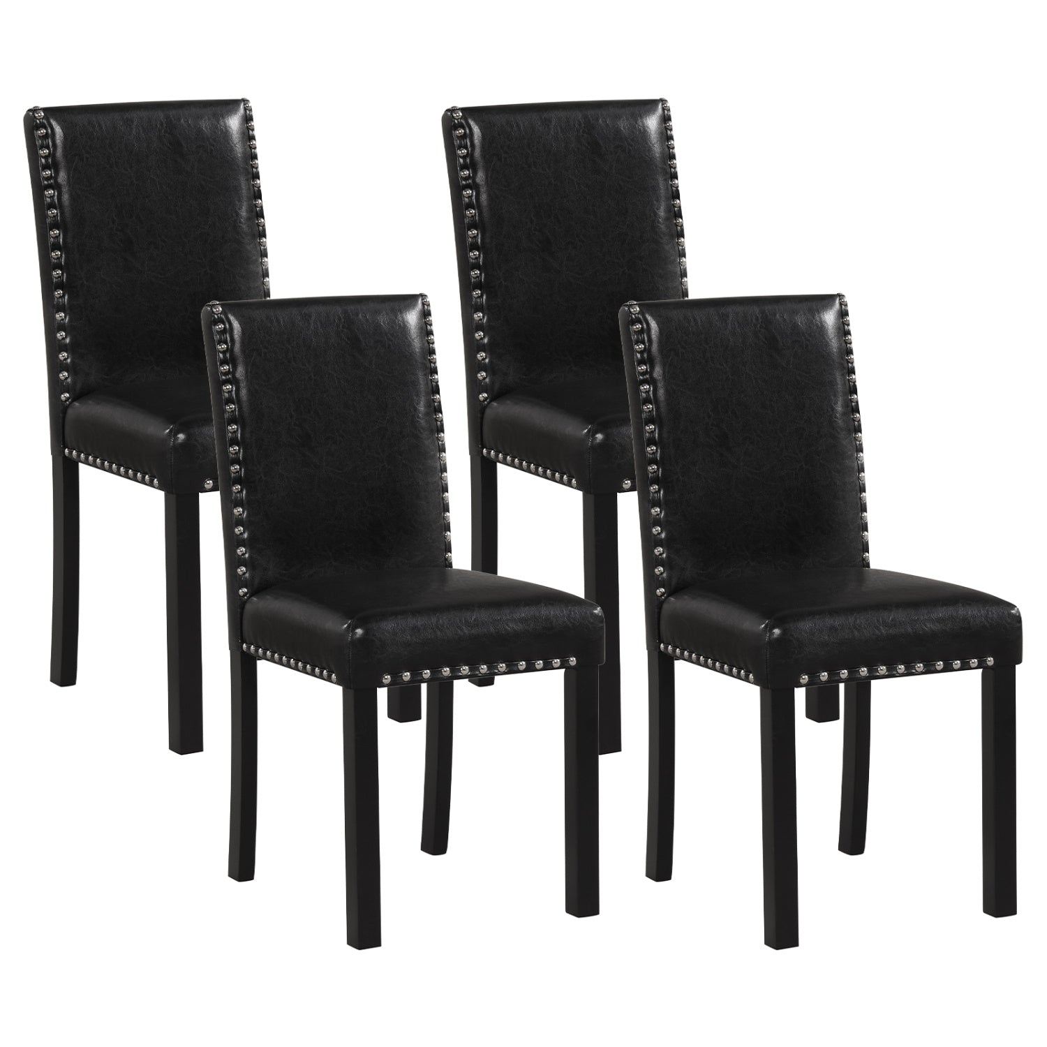 Set of 4 Dining Chairs with Solid Rubber and Wood Legs Dining Chairs at Gallery Canada