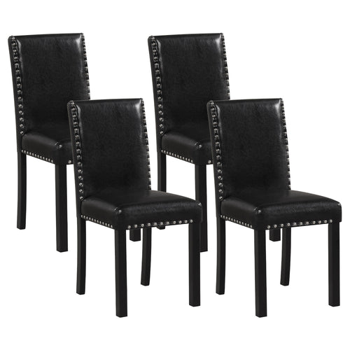 Set of 4 Dining Chairs with Solid Rubber and Wood Legs