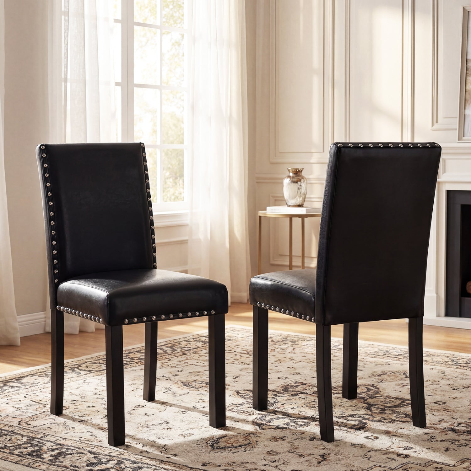 Set of 4 Dining Chairs with Solid Rubber and Wood Legs Dining Chairs at Gallery Canada