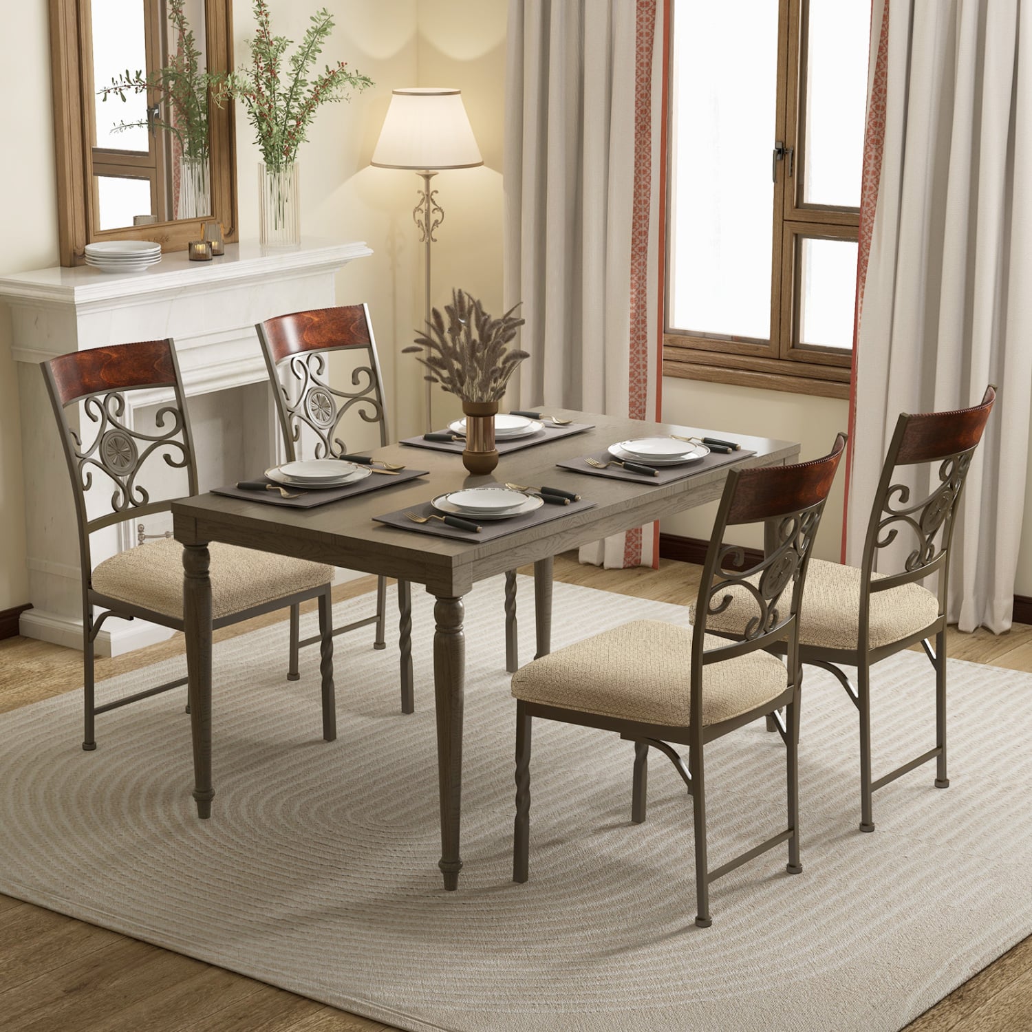 Set of 4 Armless Dining Chairs with Seat Cushion Dining Chairs at Gallery Canada