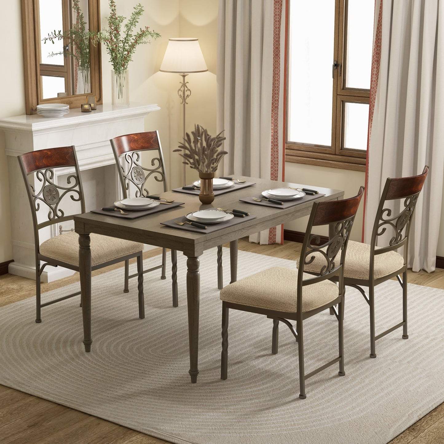 Set of 4 Armless Dining Chairs with Seat Cushion Dining Chairs at Gallery Canada