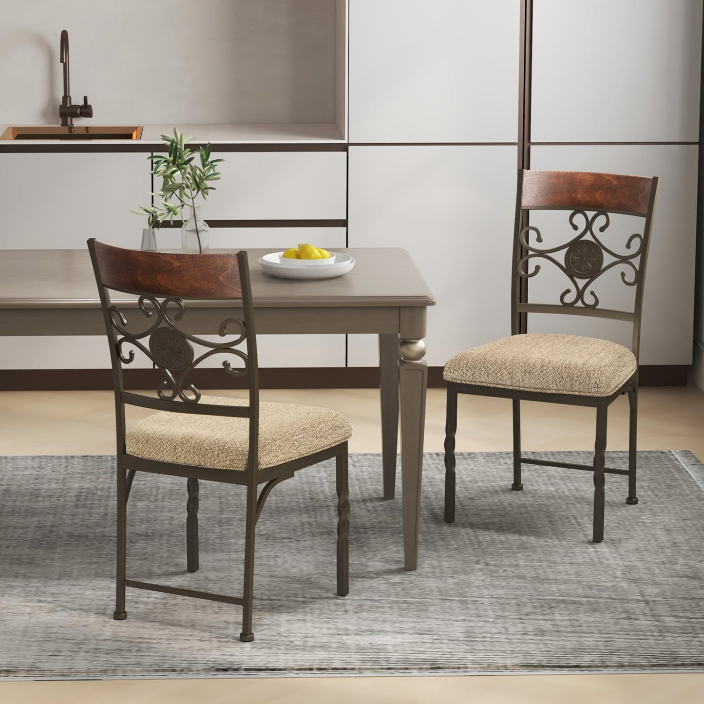 Set of 4 Armless Dining Chairs with Seat Cushion Dining Chairs at Gallery Canada