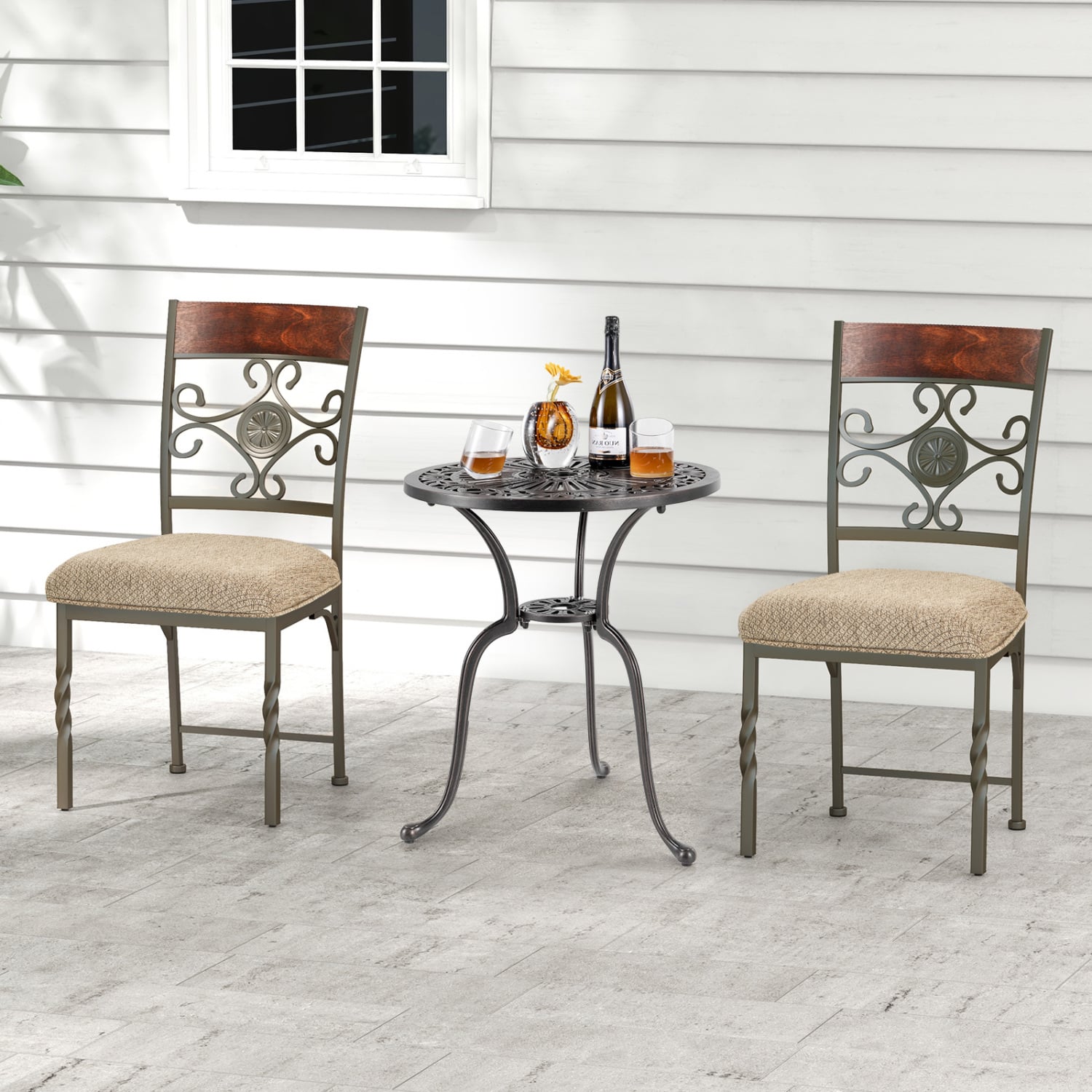 Set of 4 Armless Dining Chairs with Seat Cushion Dining Chairs at Gallery Canada