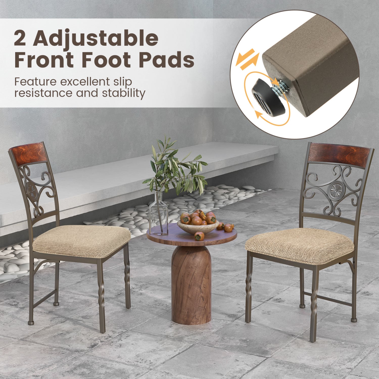 Set of 4 Armless Dining Chairs with Seat Cushion Dining Chairs at Gallery Canada