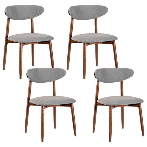 Set Of 4 Fabric Upholstered Dining Chairs, Gray