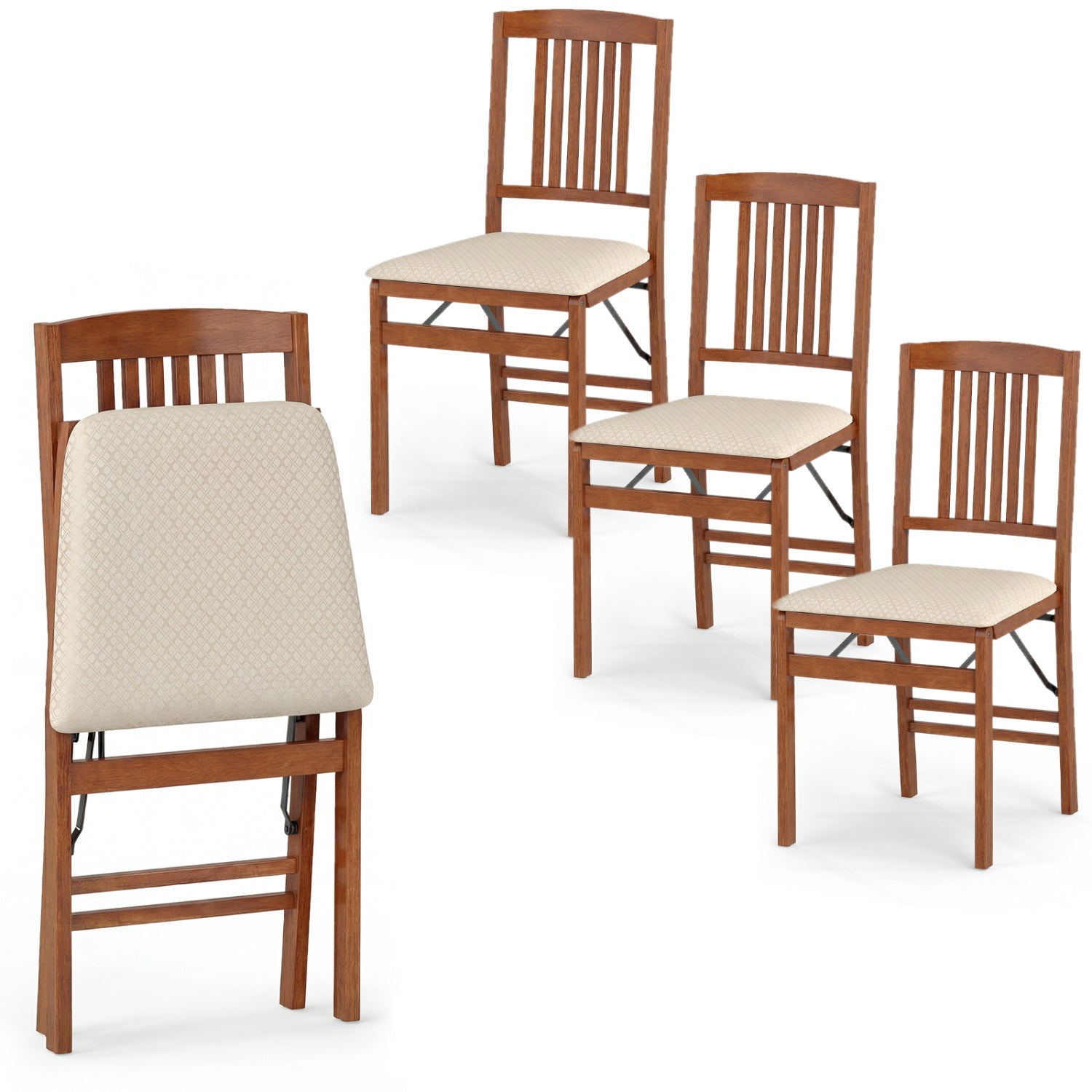 Set Of 4 Foldable Upholstered Kitchen Chairs Dining Chairs at Gallery Canada