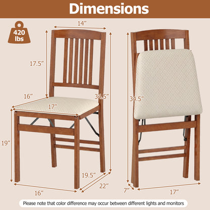Set Of 4 Foldable Upholstered Kitchen Chairs Dining Chairs at Gallery Canada