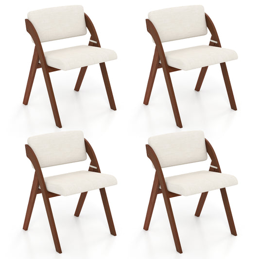 4 Folding Dining Chairs, Rubber Wood Legs, Walnut Dining Chairs Walnut at Gallery Canada
