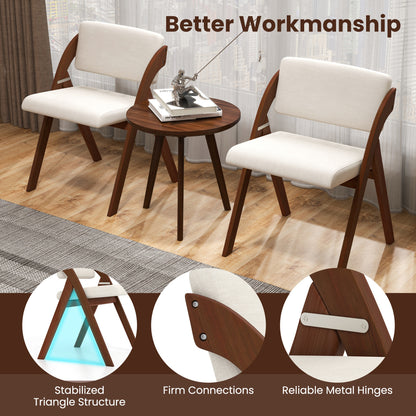 4 Folding Dining Chairs, Rubber Wood Legs, Walnut Dining Chairs at Gallery Canada