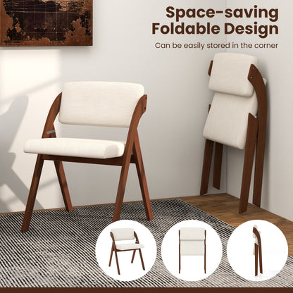 4 Folding Dining Chairs, Rubber Wood Legs, Walnut Dining Chairs at Gallery Canada