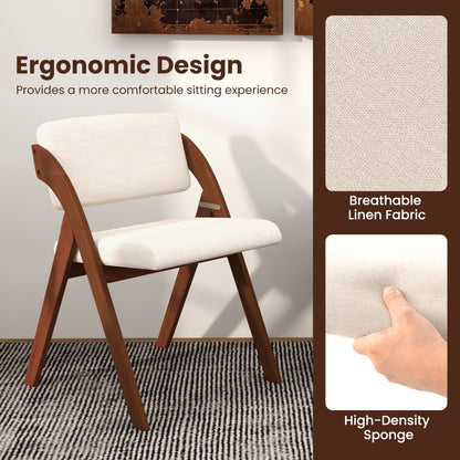 4 Folding Dining Chairs, Rubber Wood Legs, Walnut Dining Chairs at Gallery Canada