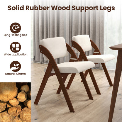 4 Folding Dining Chairs, Rubber Wood Legs, Walnut Dining Chairs at Gallery Canada