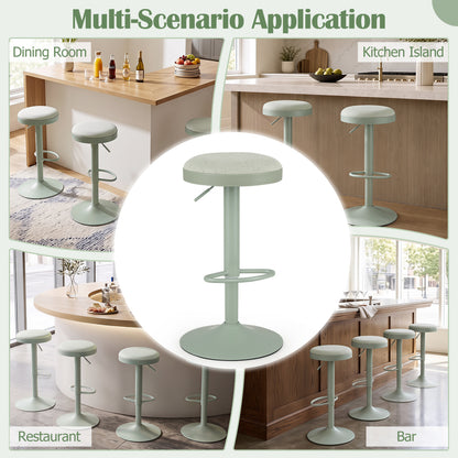 Set of 4 Kitchen Bar Stools, Adjustable Height, Green