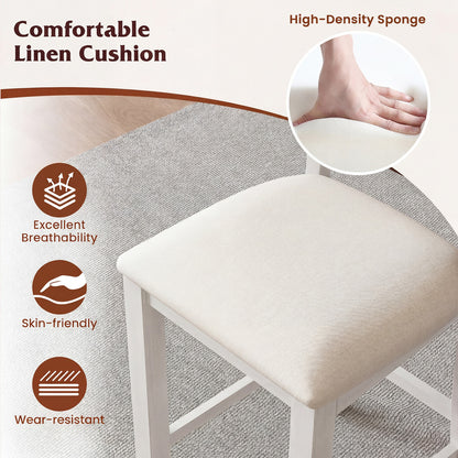 Set of 4 Modern Farmhouse Counter Height Stools with Footrest, White Bar Stools at Gallery Canada