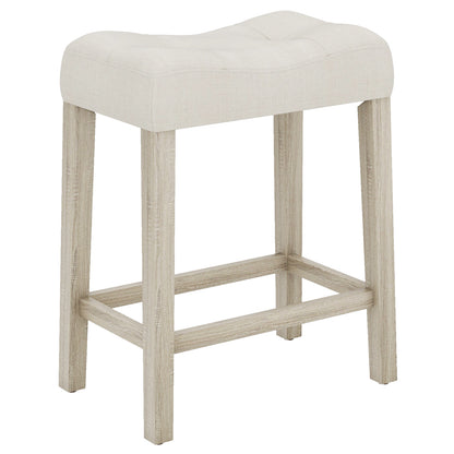 4 Counter Height Bar Stools, Upholstered Curved Saddle-Seat, Gray Bar Stools at Gallery Canada