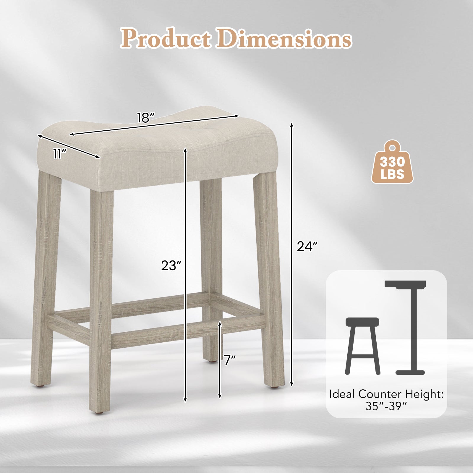 4 Counter Height Bar Stools, Upholstered Curved Saddle-Seat, Gray Bar Stools at Gallery Canada