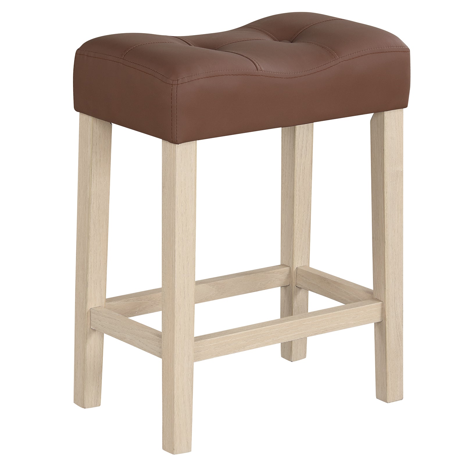 Set of 4 Upholstered Counter Height Bar Stool with Curved Saddle-Seat, Natural Bar Stools at Gallery Canada