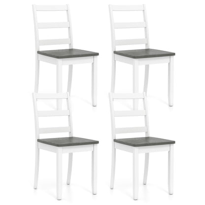 Set of 4 Wood Dining Chairs with Solid Rubber Wood Legs, Gray Dining Chairs Gray at Gallery Canada