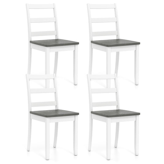 Set of 4 Wood Dining Chairs with Solid Rubber Wood Legs, Gray Dining Chairs Gray at Gallery Canada