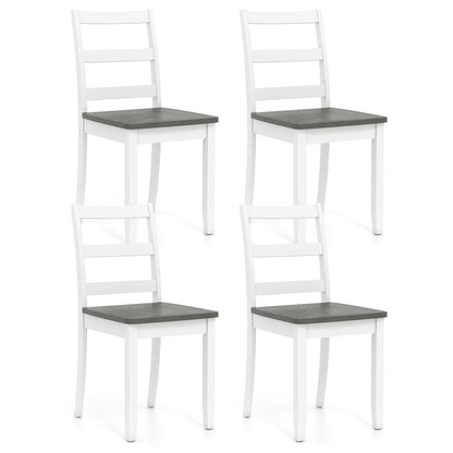 Set of 4 Wood Dining Chairs with Solid Rubber Wood Legs, Gray Dining Chairs at Gallery Canada