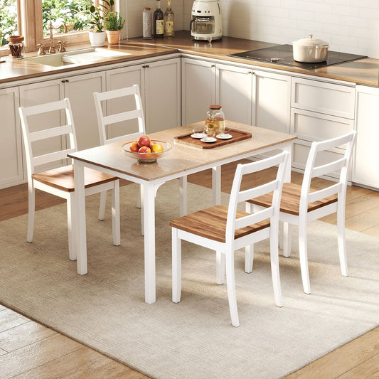 Set of 4 Wood Dining Chairs with Solid Rubber Wood Legs, Rustic Brown Dining Chairs Rustic Brown at Gallery Canada