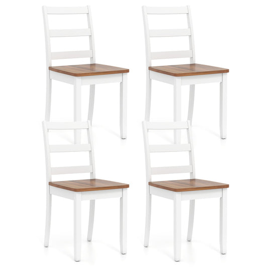 Set of 4 Wood Dining Chairs with Solid Rubber Wood Legs, Rustic Brown Dining Chairs Rustic Brown at Gallery Canada